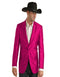 Mens Two Button Notch Lapel Paisley Pattern Blazer Pink