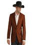 Mens Two Button Notch Lapel Paisley Pattern Blazer Rust