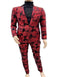Paisley Suit - Black and Red Prom Suit - Slim Fit Stage Single Breasted Suit