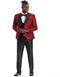 Paisley Suit - Wedding Tuxedo Suit - Prom Red Suit