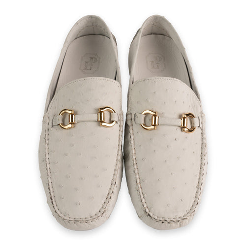 P014092 Palm Beach Genuine Ostrich Driver- White