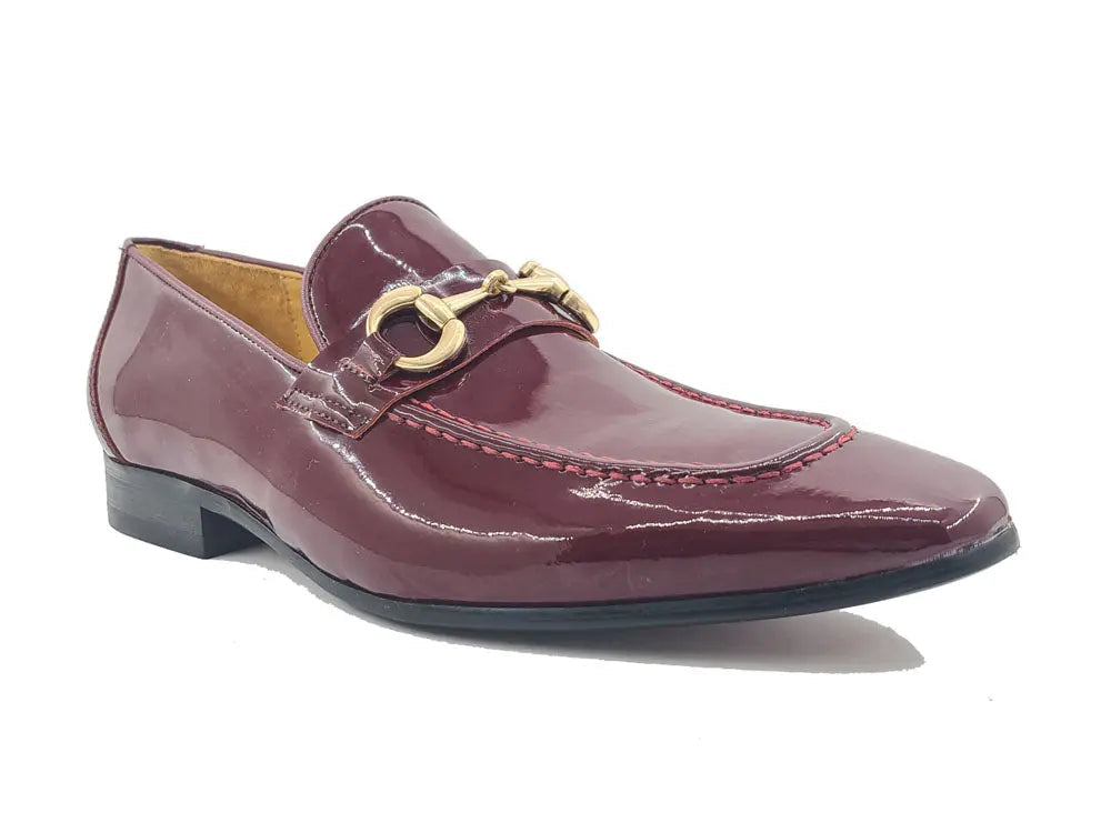 Men’s Patent Leather Horsebit Loafers – Sleek Slip-On Dress Shoes
