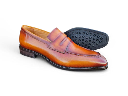 Hand-Patina Leather Penny Loafer