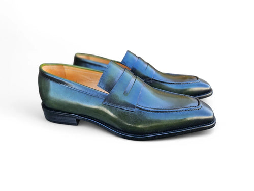 Hand-Patina Leather Penny Loafer