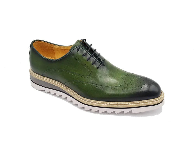 Carrucci Patina Wing-tip Oxford with Medallion on Toe
