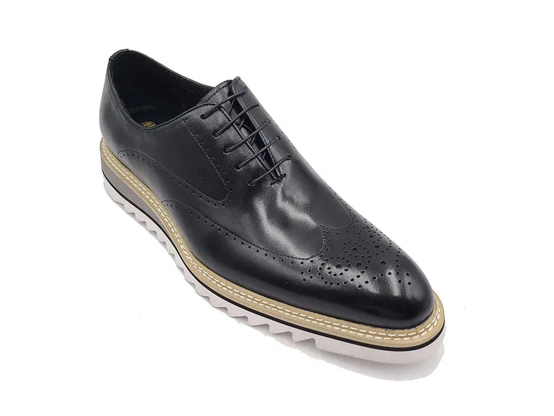 Carrucci Patina Wing-tip Oxford with Medallion on Toe