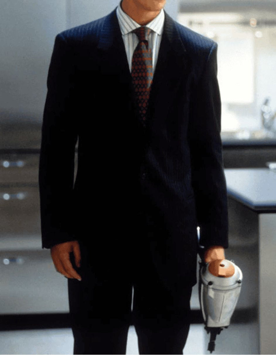 Mens Patrick Bateman | American Psycho Black Pinstripe Suit