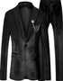 Mens One Button Slim Fit Peak Label Suit Black