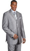 Mens Grey Pinstripe Suit 3 Button Peak Lapel Silver Grey - Gray Pinstripe Suit