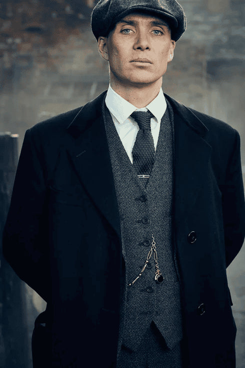 Mens Peaky Blinders Shelby  Costume peaky blinder outfit - Include peaky blinder actor cap Thomas Shelby Grey Herringbone Outfit