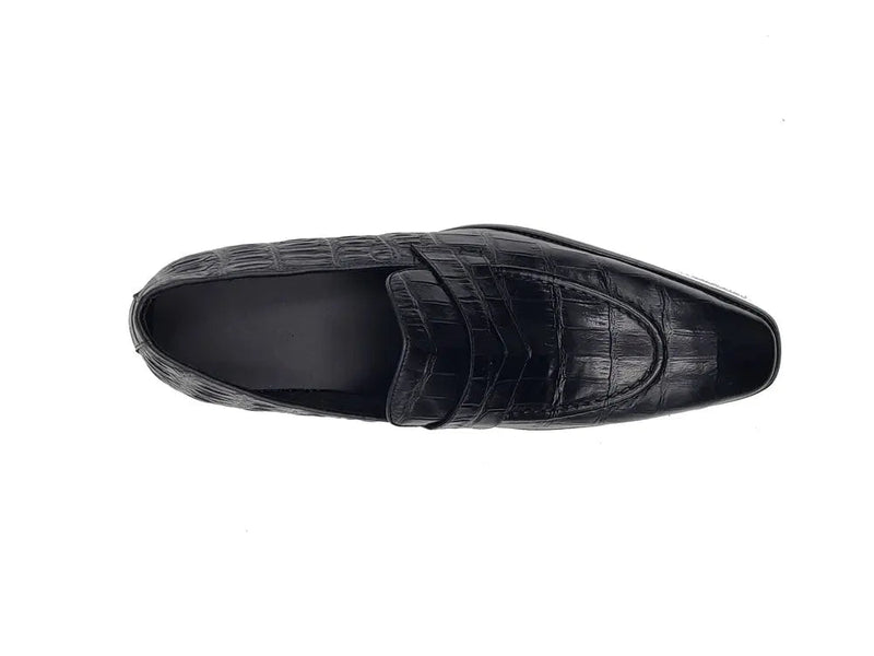 Carrucci Penny Loafer Features Alligator Embossed Calfskin