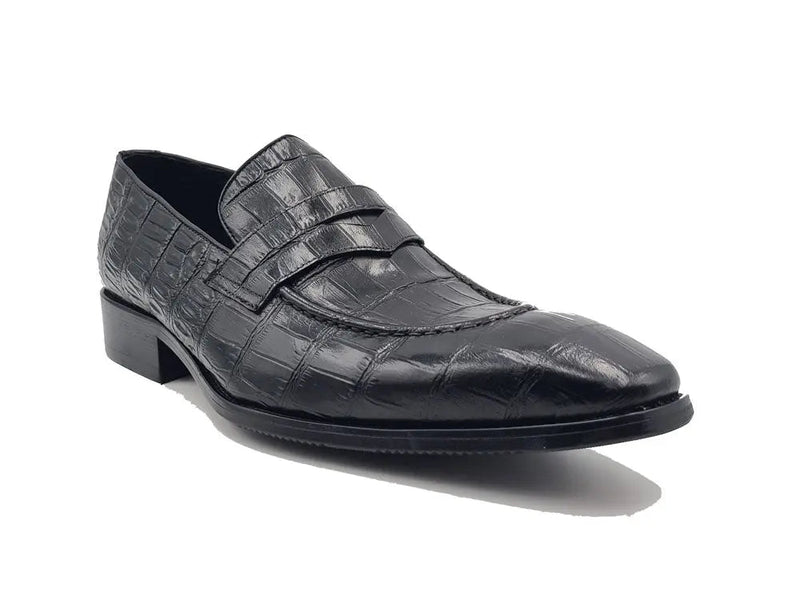 Carrucci Penny Loafer Features Alligator Embossed Calfskin
