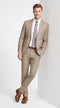 Men's Light Taupe Textured 2-Piece Suit – Modern Fit Tan Groomsmen Wedding & Formal Business Suit