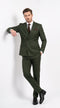 Men’s Dark Green Double Breasted Suit, Tapered Fit Formal Wedding Business Dress Suit