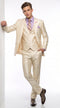 Men's Champagne Beige 3-Piece Wedding Suit – Classic Vested Formal Suit for Groom, Prom, Wedding & Special Occasions