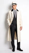 Men’s White Full-Length Trench Coat – Classic Formal Overcoat & Dress Topcoat for Men