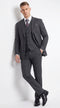 Men's Charcoal Grey Bold Pinstripe 3-Piece Gangster Suit – 2 Button Vested 1920s Vintage Classic Formal Suit