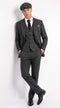 Men's Charcoal Grey Great Gatsby 3-Piece Suit – 1920s Peaky Blinders Gangster Outfit with Vintage Tweed Style