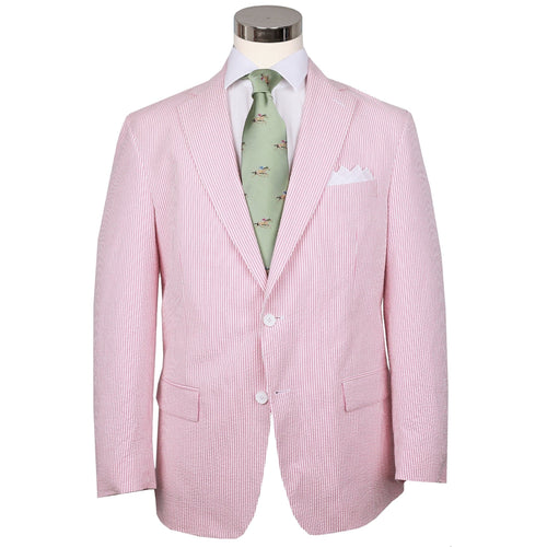 Seersucker Blazer - "Pink" Seersucker Sport Coat