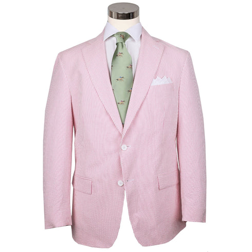 Seersucker Blazer - "Pink" Seersucker Sport Coat