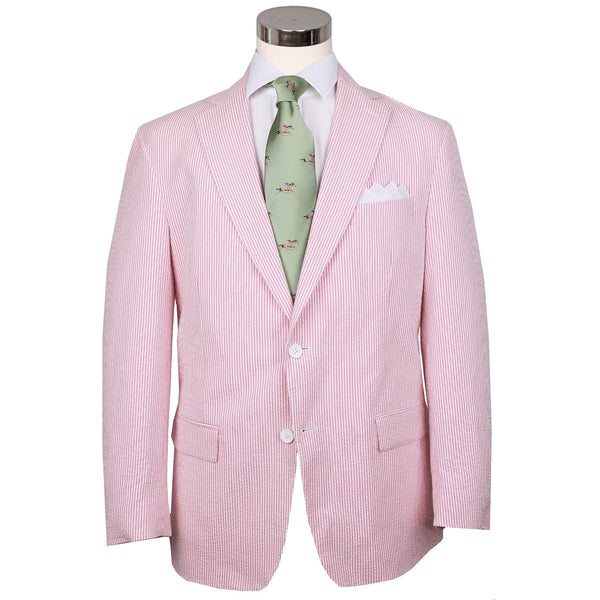 Seersucker Blazer - "Pink" Seersucker Sport Coat