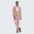 Gold Suit For Prom - Gold Blazer + Matching Pants - Men's Pink Tuxedo with Gold Textured Paisley Design- Wedding - Prom