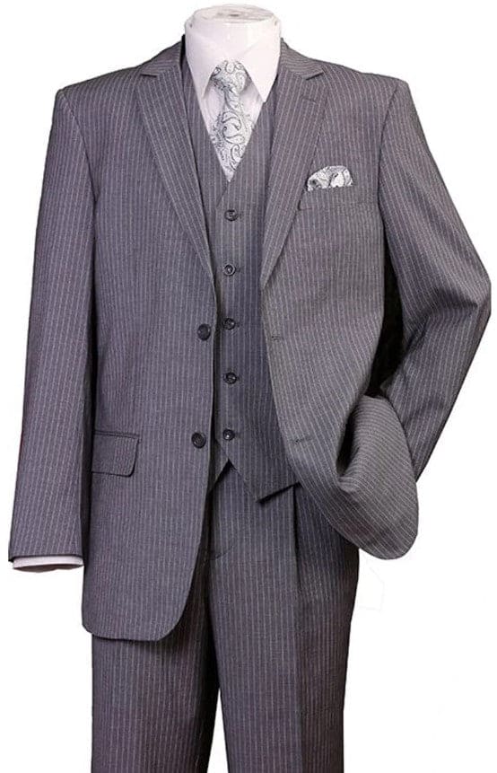 Mens Grey Pinstripe Suit Grey Notch Lapel - Gray Pinstripe Suit