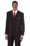 Mens 3 Button Vested Wide Peak Lapel 1920's Gangster Pinstripe Suit in Black/Red