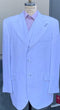 Mens Pimp Coat + Pimp Jacket Vest and Pants - Gangster Stripe Fabric White Suit