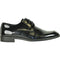Bravo Mens Classic Patent Textured Tuxedo Oxford Lace Up Dress Shoe in Black