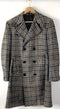 Mens Black Overcoat - Mens Plaid Overcoat - Wool Peacoat - Plaid 6 Button Topcoats
