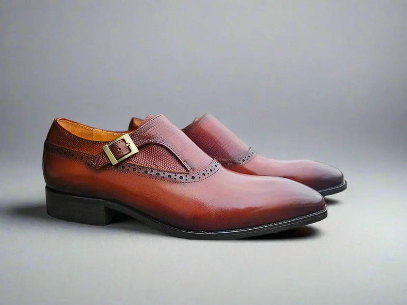 Carrucci Plain Toe Single Monk Loafer