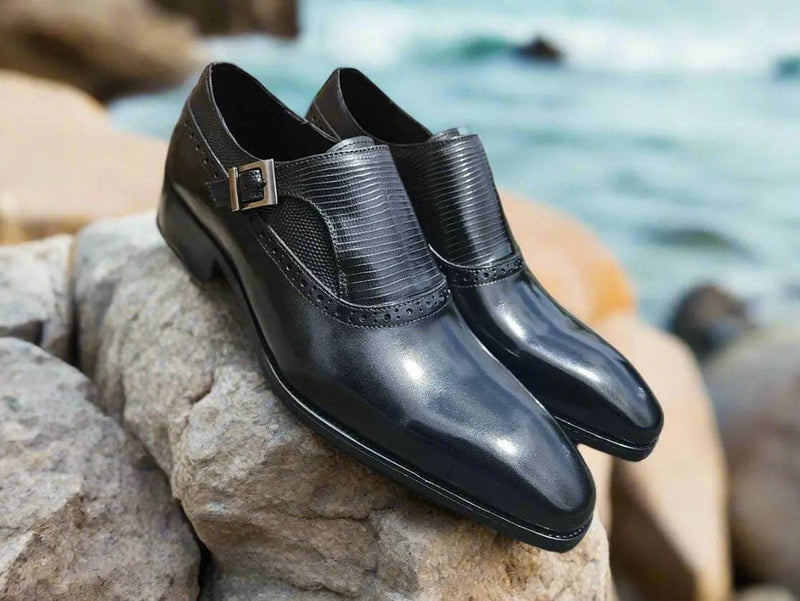Carrucci Plain Toe Single Monk Loafer