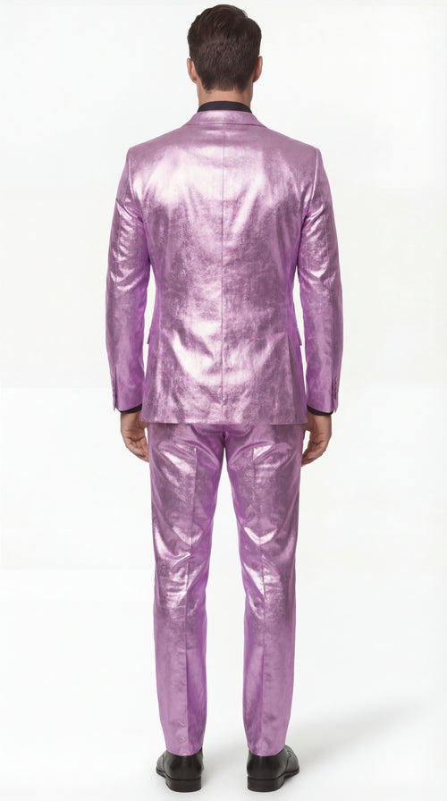 Shiny Metallic Party Lavender Suit