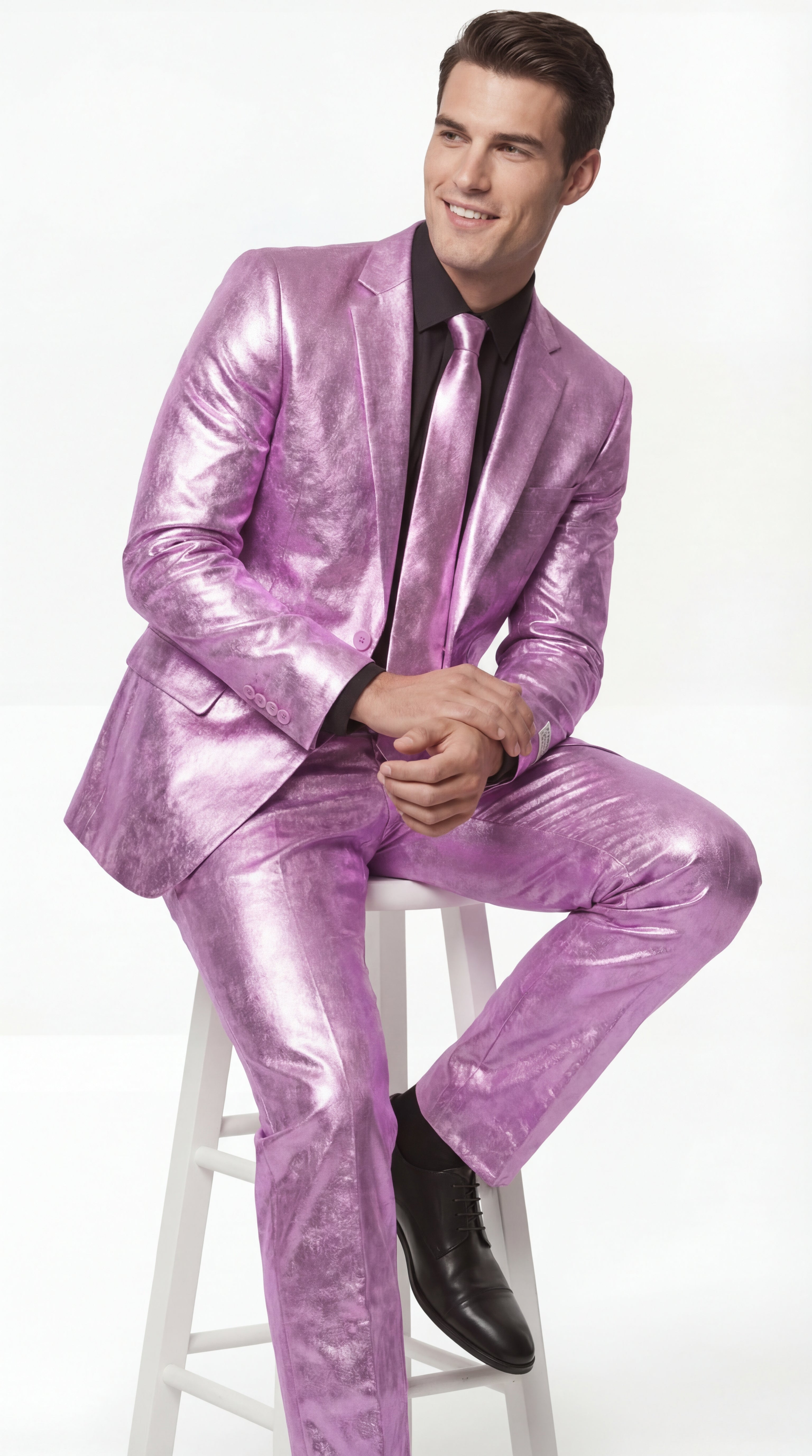 Shiny Metallic Party Lavender Suit
