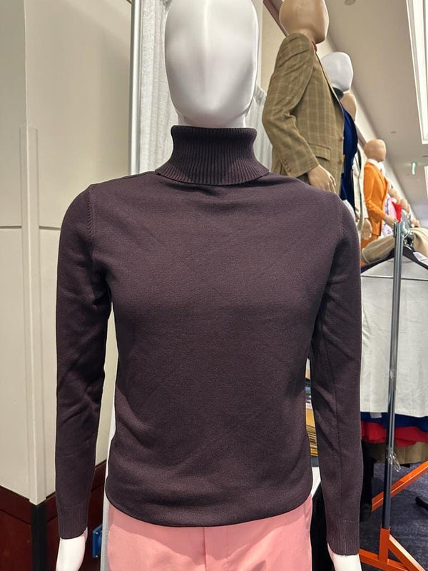 Turtleneck Sweater - Slim Plum and Egg Plant Color