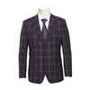 Designer Brand - Wool Stretch with Linen Double Breasted Plum Slim Fit Suit