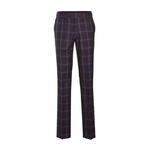 Designer Brand - Wool Stretch with Linen Double Breasted Plum Slim Fit Suit