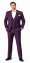 Rossiman Mens Plum Purple Suit – Gold Buttoned Double-Breasted Elegance