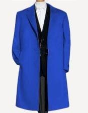 Mens Royal Blue Overcoat - AlbertoNardoniStore