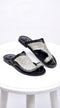 Corrente 5831 Men’s Exotic Crocodile Sandals – Black & Grey