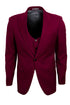 Mens Stacy Adams Suit - Stacy Adams Suit Men's Burgundy Suit - One Button Peak Lapel with Vest