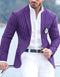 Purple Pinstripe Blazer With White Pants - Suit - Party Blazer