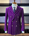 Mafia Outfit - Mobster Outfit - Italian costume Purple Pinstripe Suit