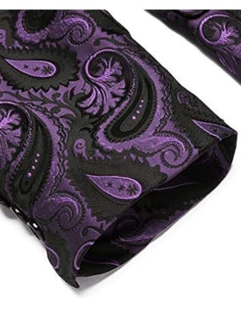 Mardi Gras Purple Tuxedo Dinner Jacket - Purple Paisley Blazer