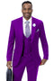 Cheap Purple Suit For Men - Church Suit - Mens Modern Two Button Vested Peak Lapel Double Breasted Purple Suit