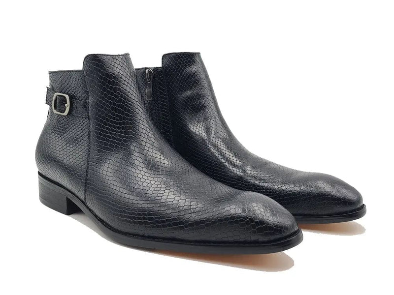 Carrucci Python Printed Calfskin Buckle Strap Boot
