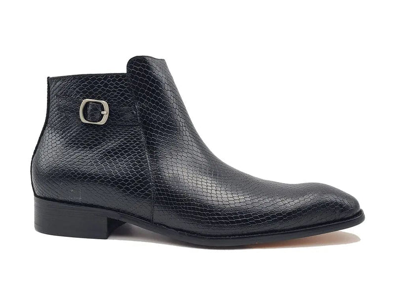 Carrucci Python Printed Calfskin Buckle Strap Boot