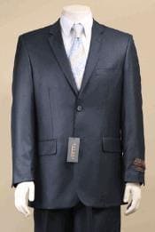 Extra Long Suit Navy Blue Sharkskin Suit - 44 Extra Long Suit - AlbertoNardoniStore