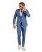 Gianni Testi Ultra Slim Suit - Stretch Fabric Suit - Mens Stretchy Suit - Blue Suit